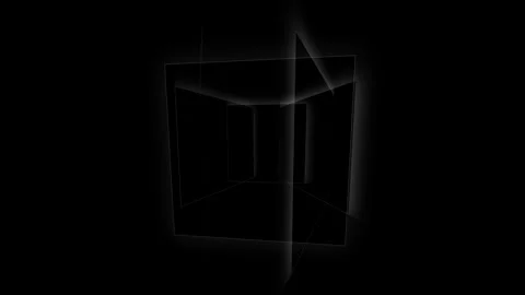 Abstract geometric line art formation on a deep solid black background Stock Footage 335145959