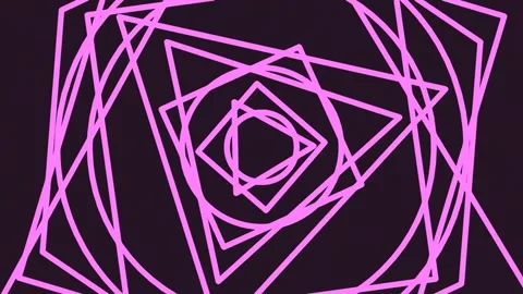 Abstract geometric line art pattern animation in neon magenta and black Stock Footage 342203912