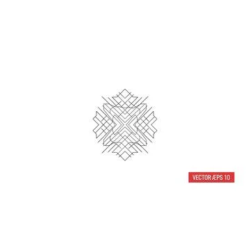 Abstract geometric line art pattern - modern decorative vector graphic Stock Illustration