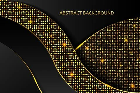 Abstract geometric line background with gold glitter effect Stock Illustration