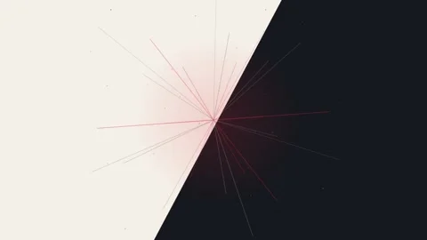 Abstract geometric line burst on split black and white background Stock Footage 335937189
