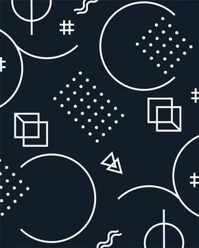 Abstract Geometric Line Memphis Pattern Background Vector Stock Illustration