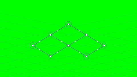 Abstract geometric line pattern with connected nodes on a green background Stock Footage 341839153