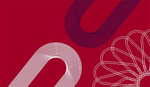 Abstract Geometric Line Pattern With Floral Spirograph and Rounded Stripes .. Stockillustratie