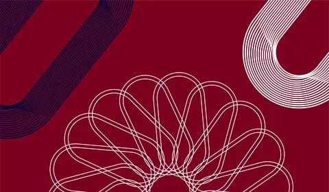 Abstract Geometric Line Pattern With Floral Spirograph and Rounded Stripes .. Stockillustratie