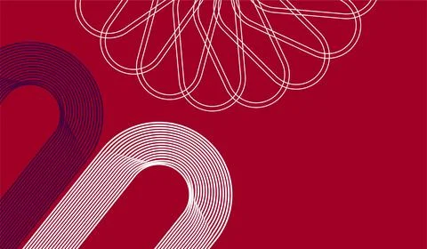 Abstract Geometric Line Pattern With Floral Spirograph and Rounded Stripes .. Stockillustratie