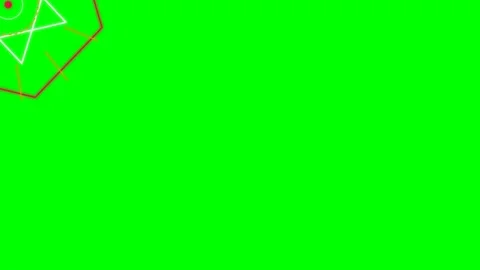 Abstract geometric line patterns in the corner against a vibrant green screen Stock Footage 340266052