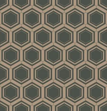 Abstract geometric linear hexagons seamless pattern Stock Illustration