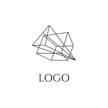 Abstract geometric linear logo in perspective. Stock Illustration