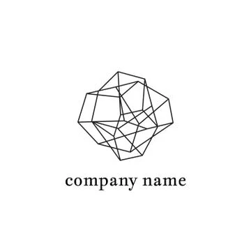 Abstract geometric linear logo in perspective. Stock Illustration