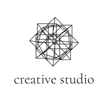 Abstract geometric linear logo in perspective. Stock Illustration