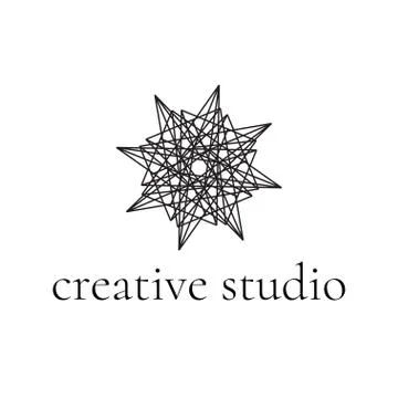 Abstract geometric linear logo. Snowflake. Vector. Stock Illustration