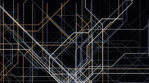 Abstract geometric lined pattern, motion graphics. Animation. Endless quantity Stock Illustration