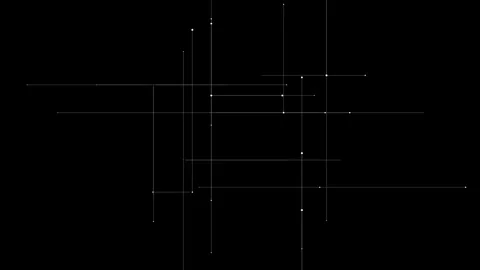 Abstract Geometric Lines and Dots Pattern on Black Background 動画素材 341374370