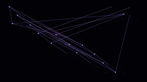 Abstract geometric lines and points forming a dark digital network pattern Stock Footage 339619467