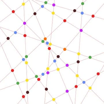 Abstract geometric lines with colored circles. Stock Illustration