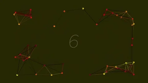 Abstract geometric lines connecting glowing dots on dark background Stock Footage 342116745