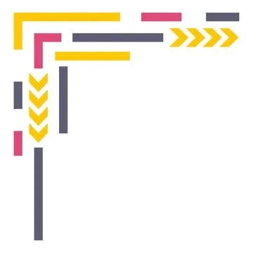 Abstract geometric lines in corner creating graphic border Stock Illustration