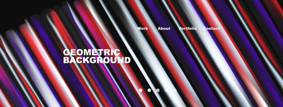 Abstract geometric lines create vibrant background. Text displays menu option イラスト素材