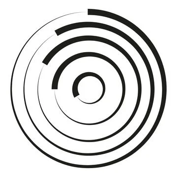 Abstract geometric lines creating concentric rotating motion イラスト素材