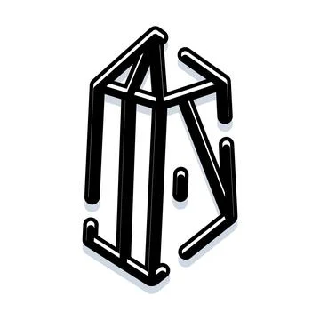 Abstract geometric lines creating a modern structure icon Illustrazione stock