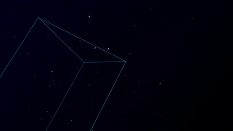 Abstract geometric lines in dark space with fly glitters Stock-Footage 171141838