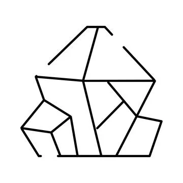 Abstract geometric lines forming a crystal shape outline Stock Illustration