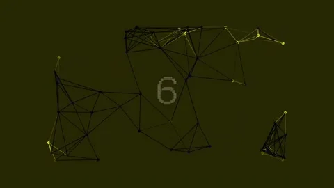 Abstract geometric lines forming dynamic, futuristic low poly background an.. Stock Footage 342095542