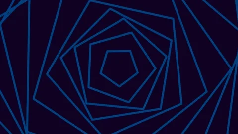 Abstract geometric lines forming an endless pattern on dark blue background Stock Footage 342092913