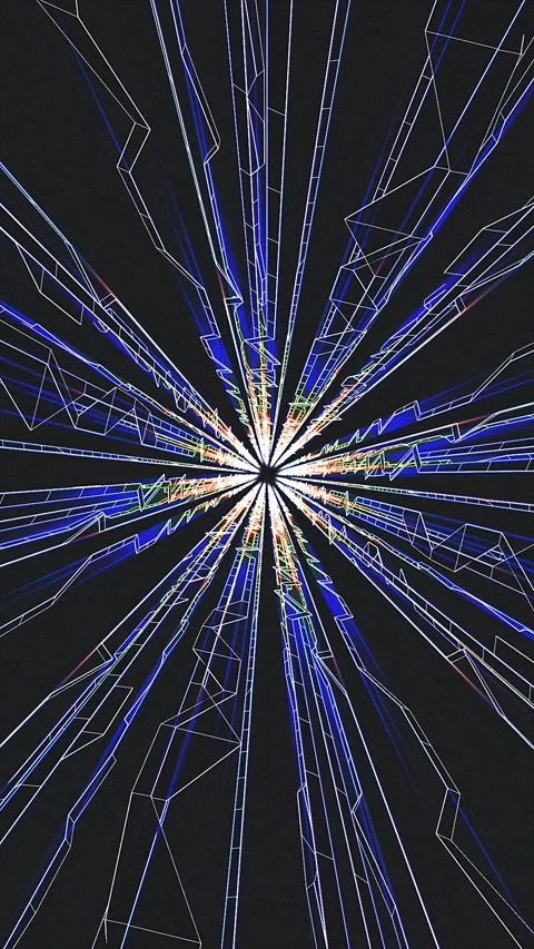Abstract geometric lines, glowing blue with white edges Video stock 320555748