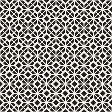 Abstract geometric lines lattice pattern. Seamless vector background. Black a Stock Illustration