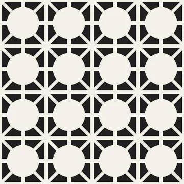 Abstract geometric lines lattice pattern. Seamless vector background. Black a イラスト素材