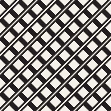 Abstract geometric lines lattice pattern. Seamless vector background. Black a イラスト素材
