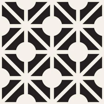Abstract geometric lines lattice pattern. Seamless vector background. Black a 스톡 일러스트