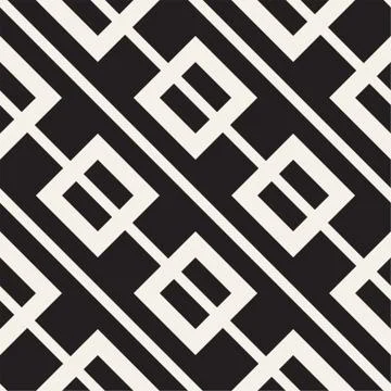 Abstract geometric lines lattice pattern. Seamless vector background. Black a Stock Illustration