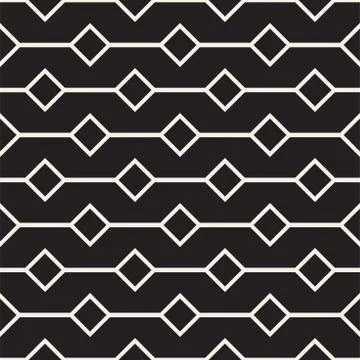 Abstract geometric lines lattice pattern. Seamless vector background. Black a イラスト素材