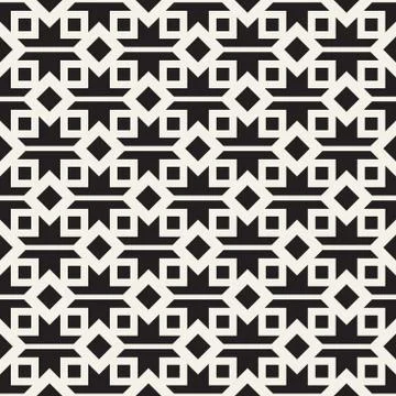 Abstract geometric lines lattice pattern. Seamless vector background. Black a 스톡 일러스트