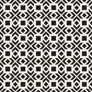 Abstract geometric lines lattice pattern. Seamless vector background. Black a Stock Illustration