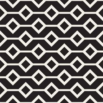 Abstract geometric lines lattice pattern. Seamless vector background. Black a 스톡 일러스트