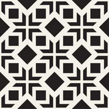 Abstract geometric lines lattice pattern. Seamless vector background. Black a 스톡 일러스트