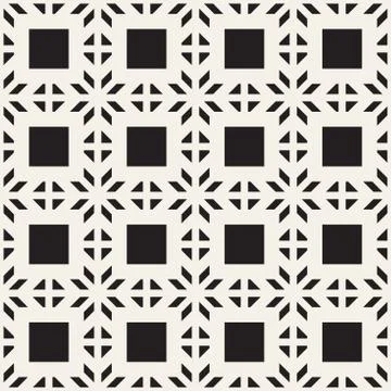 Abstract geometric lines lattice pattern. Seamless vector background. Black a Stock Illustration