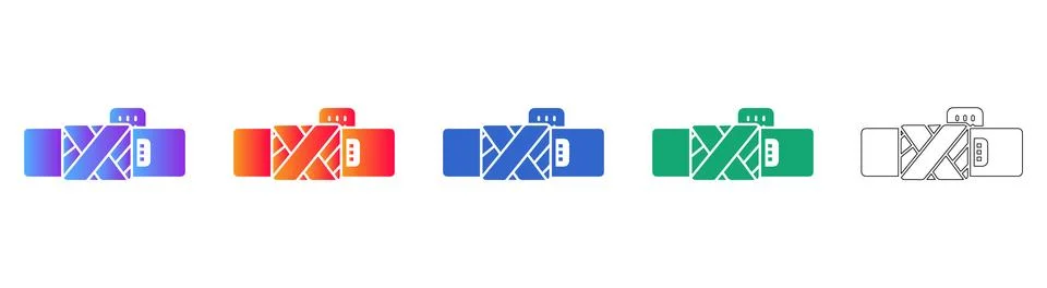 Abstract Geometric Link Component Icons Ilustração Stock