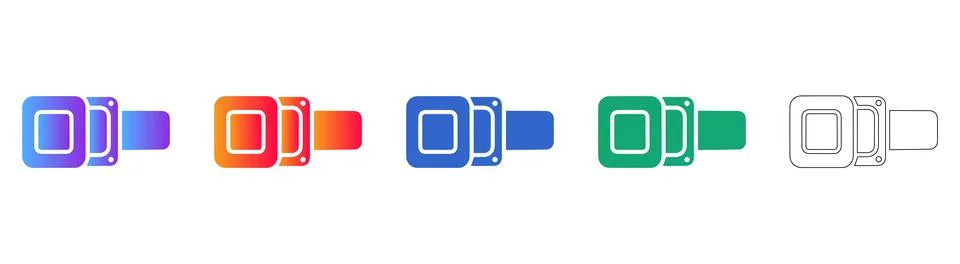 Abstract Geometric Link Interface Icons Ilustração Stock