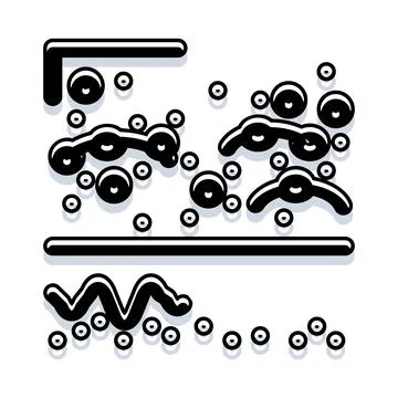Abstract geometric liquid bubbles flowing illustration Illustrazione stock