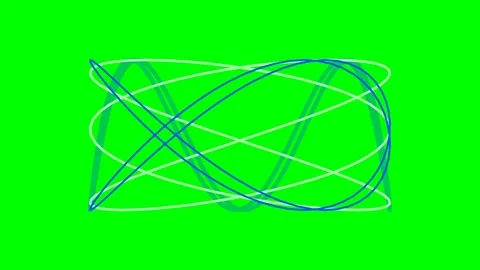 Abstract geometric lissajous figure pattern on a vibrant green background Stock Footage 340266688