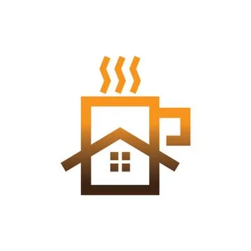 The abstract geometric logo concept of a coffee house. Stock Illustration