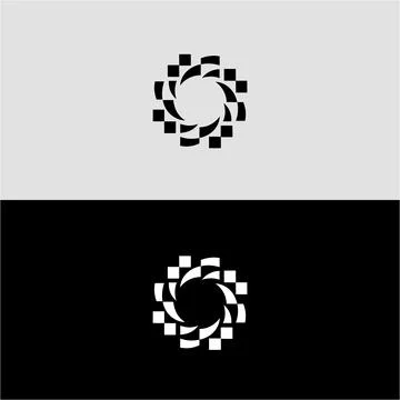 Abstract geometric logo design black and white modern shape symbol graphic Stock Illustration