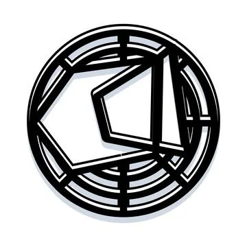 Abstract geometric logo design in black and white Stock Illustration