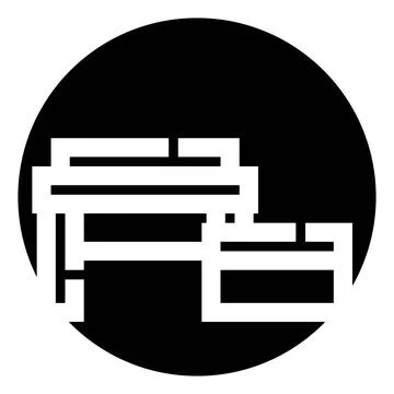 Abstract geometric logo design in black and white circle Stock Illustration