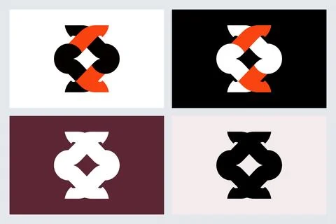 Abstract Geometric Logo Design Concept Set (1) Stock Illustration